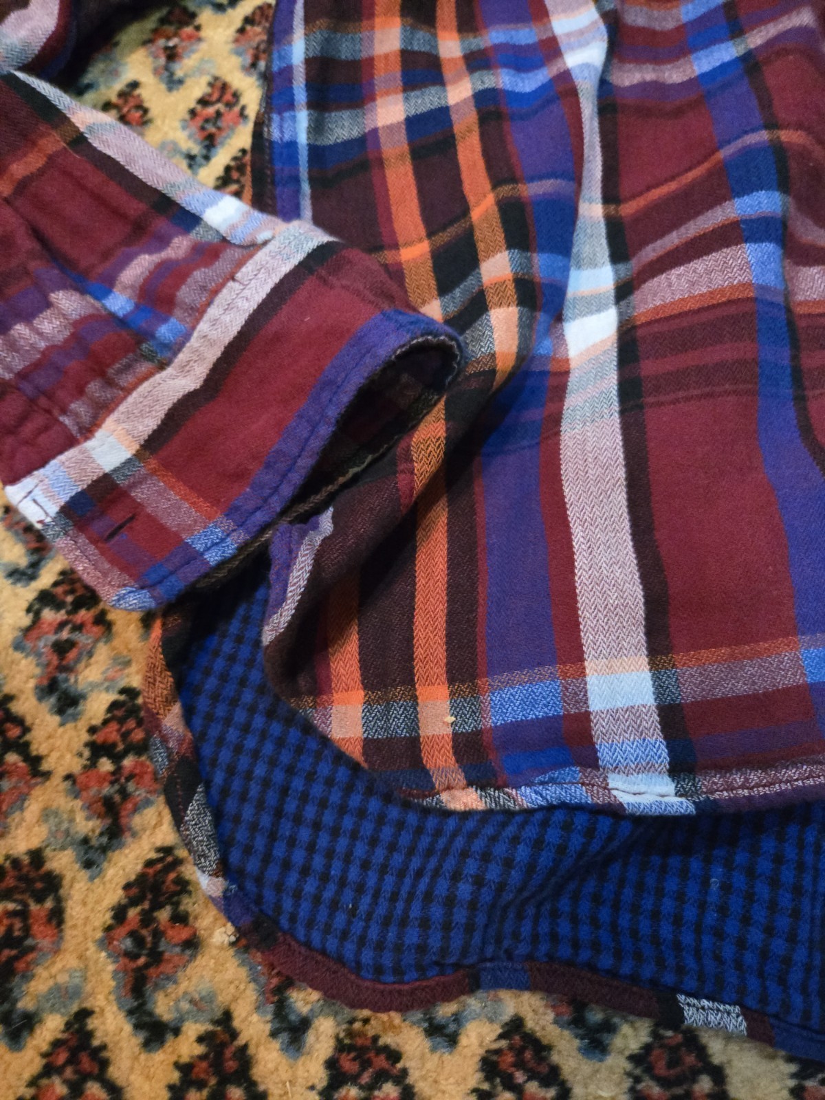 mossimo medium plaid button down shirt casual or … - image 2