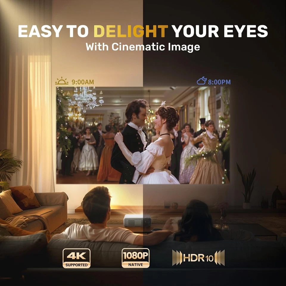 4K Projector DoIby Netflix 50000LMS 1080P 5G WiFi Bluetooth Video Home Theater - Image 4 of 4