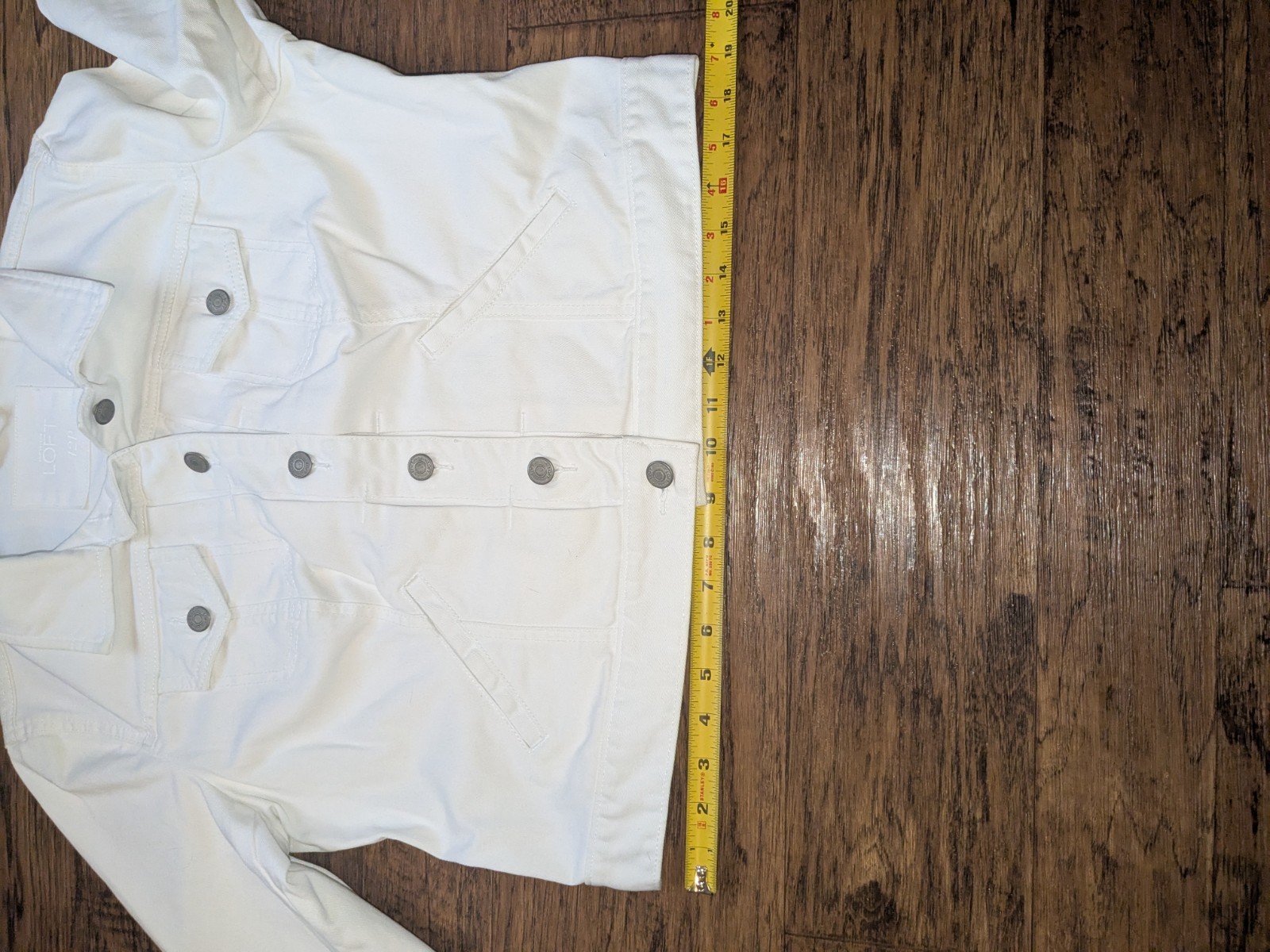 LOFT White Button Front Collared Jacket Womens 12… - image 14