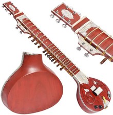 Ravi Shankar Style Elec. Sitar 7 Main 13 Sympathetic Strings Tun Wood Flat Back