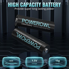 POWEROWL AA 1.5V Lithium Batteries - Pack of 8 (Non-Rechargeable) 1.87 per battery