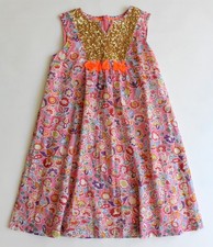 Kleid von Mini Boden Gr. 140 (9-10 Jahre) Oriental Look Pailletten Blumen Vogel