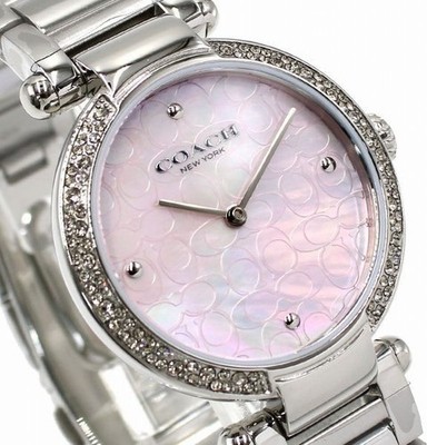 Coach Damen Quarz Armbanduhr 35mm Edelstahl Armband Silber Rosa