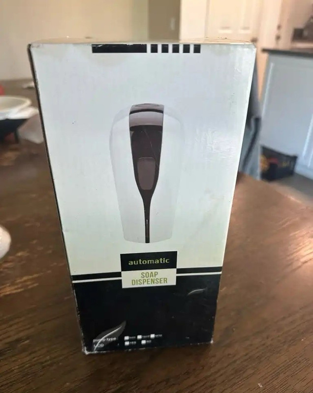 Automatic Touchless Wall Mounted Soap Dispenser, Plastic, White/Black Bathroom