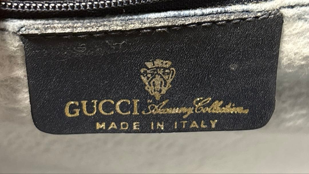 GUCCI Vintage Navy Supreme GG Tote Bag Leather PVC Large Authentic thumbnail 10