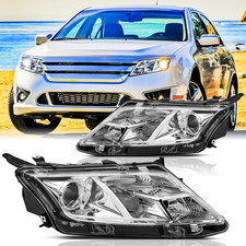 Headlights Assembly Pair for 2010 2011 2012 Ford Fusion S SE SEL Halogen Project