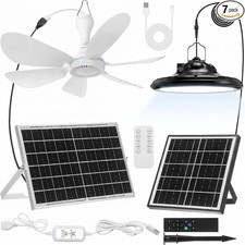 Solar Chicken Coop Fan and Light Kit, 15W Powerful Solar Panel, 4500Mah Recharge