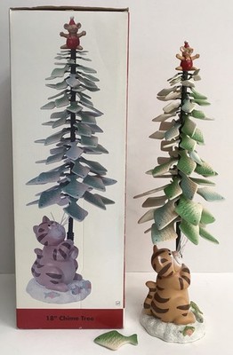 Christmas Cat Chime Tree / Fish Chimes Madison & Max At Home Porcelain 18  Tall