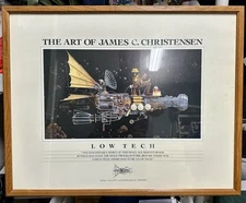 Low Tech Art of James C Christensen Vtg Poster Print w/ frame Greenwich Workshop