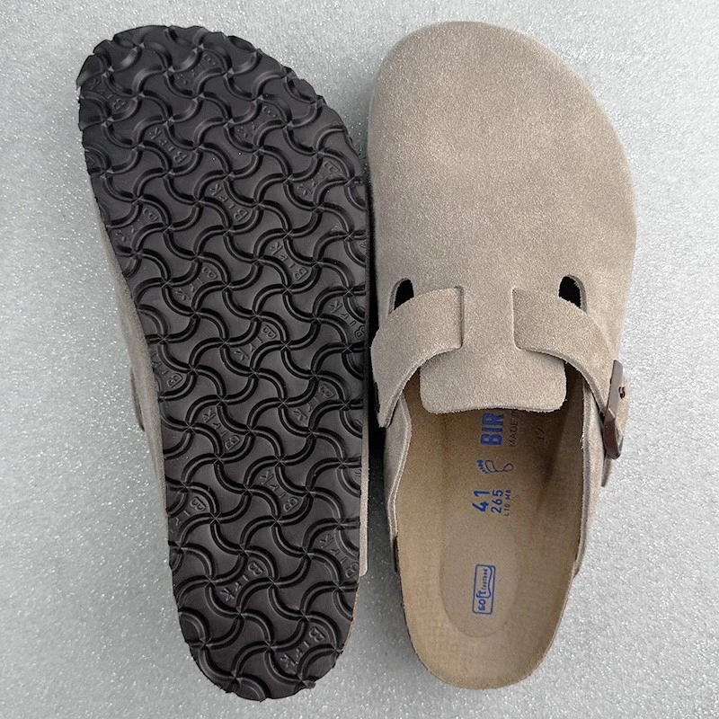 Zapatos Birkenstock Boston de gamuza topo de cuero suave para hombre y mujer talla 37-45 Foto 3 de 4