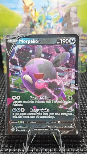 Morpeko V 095/172 Ultra Rare SWSH09: Brilliant Stars Pokemon Holo Near Mint