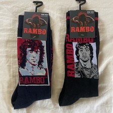 Sylvester Stallone Rambo Socks Two Pairs First Blood Size 7-12 NEW