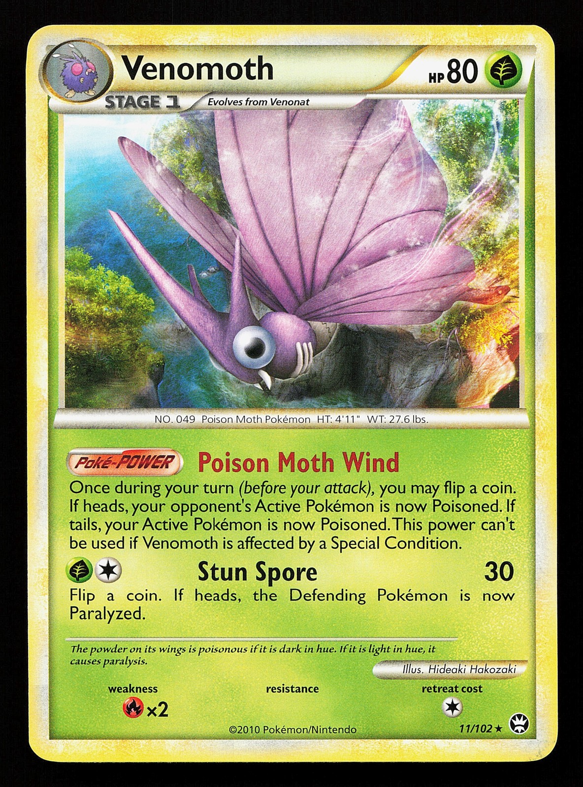 Venomoth 11/102 Regular Rare Triumphant Pokémon Card