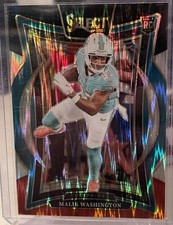 2024 SELECT MALIK WASHINGTON ROOKIE PRIZM RED AND BLACK SHOCK DOLPHINS CARD