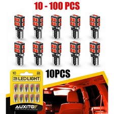 10-100X AUXITO T10 2825 Red LED  License Plate Light Bulb Canbus Error Free 2835