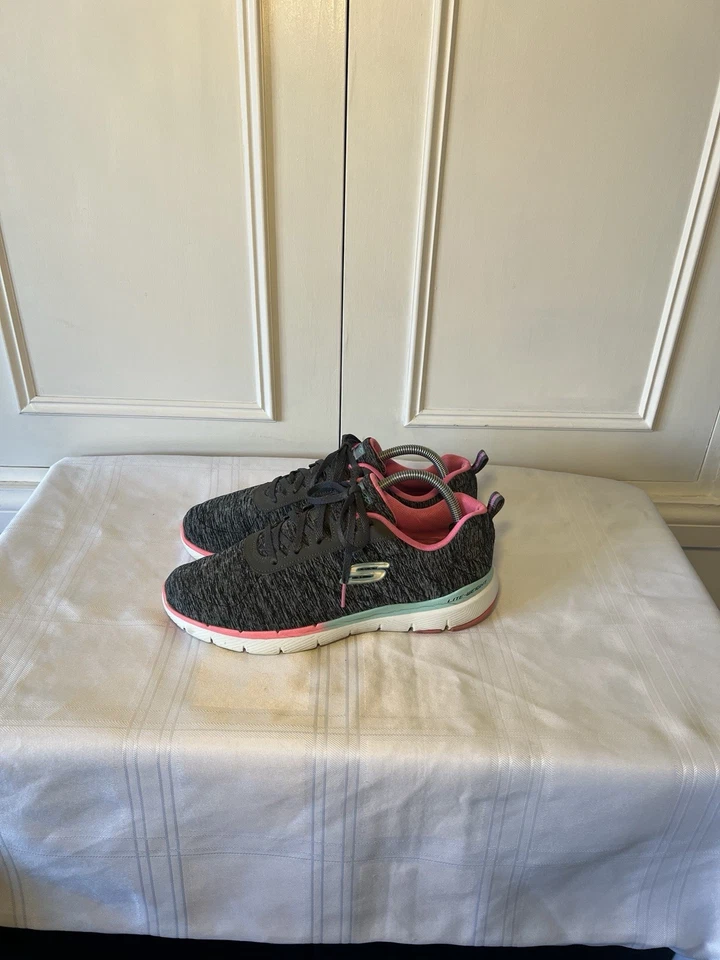 SKECHERS Trainers Grey/Multi Flex Appeal  Trainers UK 7 EU 40 Bright Vibrant - Image 3 of 4