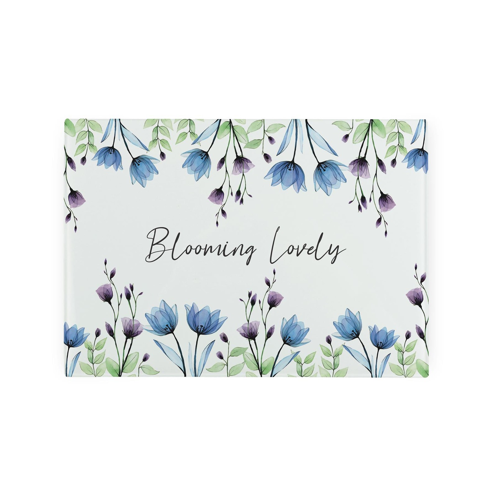Floral Small Glass Worktop Saver - Blooming Lovely Smooth Kitchen Board Gift