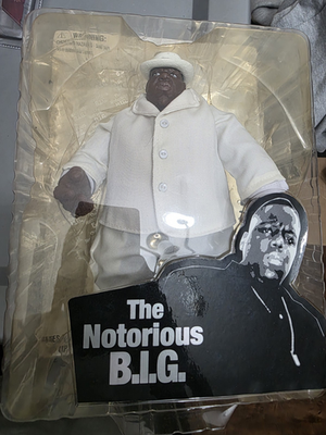 Mezco The Notorious B.I.G. Action Figure Beige & White Outfits