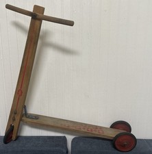 Antique Wooden Childs Foot Push Scooter 40 s