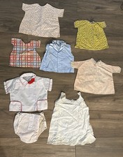 Mixed Lot of Vintage Baby Doll Clothes Cotton Dresses  More Some Handmade As Is