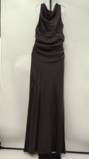 Lulus Women Effortlessly Sensational Satin Backless Maxi Dress Black M