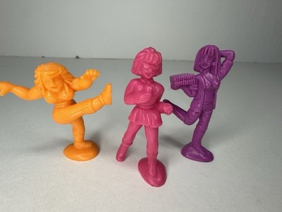 Vintage 1980s C.U.T.I.E.S. by Mattel Loose Figure Lot of 3 Orange Pink Purple
