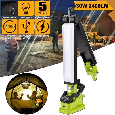 30W 2400LM LED-Arbeitsleuchte für Ryobi 18v Akku-Baustellen-Taschenlampe Torch