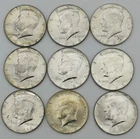 SILVER Lot of 9 Kennedy Half Dollars 40% Silver -- ASW = 1.33 troy ounces total