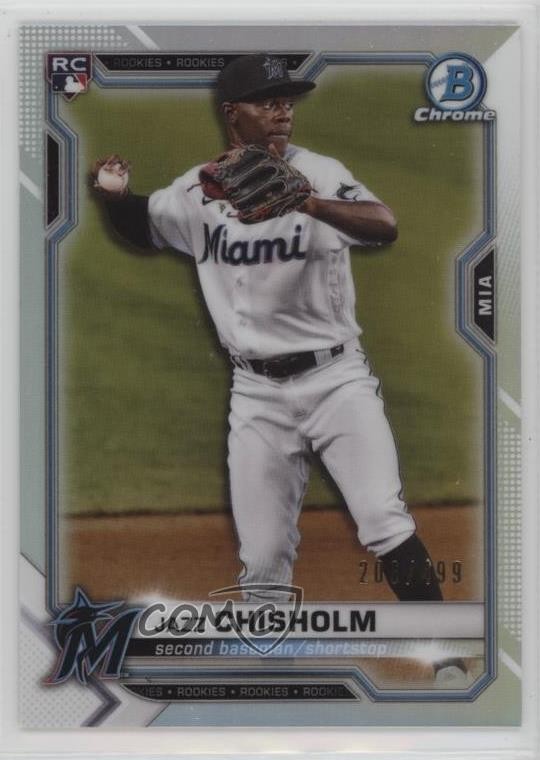 2021 Bowman Chrome Refractor 206/499 Jazz Chisholm #57 4f5