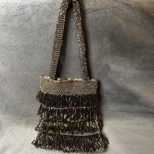 Cache Beaded Sack Purse W Magnetic Inner Clasp  Small Inner Pocket W Snap