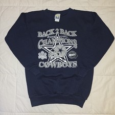 VTG 1994 NFL Back-to-Back Dallas Cowboys Pullover Sweatshirt Youth Sz L 14-16