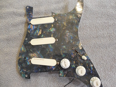 #ad Fender Stratocaster Upgraded Loaded Pickguard Lace Sensor Hot Gold. VGC $159.00