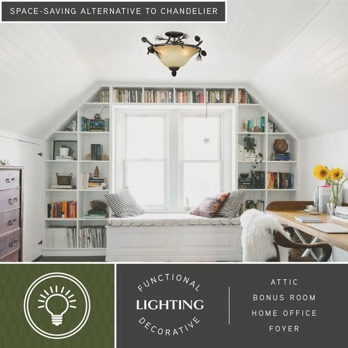 Vaxcel Lighting C0121 Sierra 3 Light 18"W Semi-Flush Ceiling - MultiColor - Picture 7 of 8