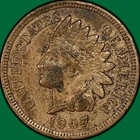 1907 Indian Head Cent Choice Extremely Fine XF+ Coin #38258