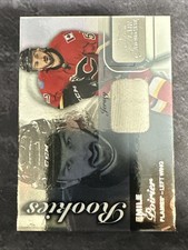 2015-16 Fleer Showcase Flair Rookies Materials 60 Emile Poirier Calgary Flames