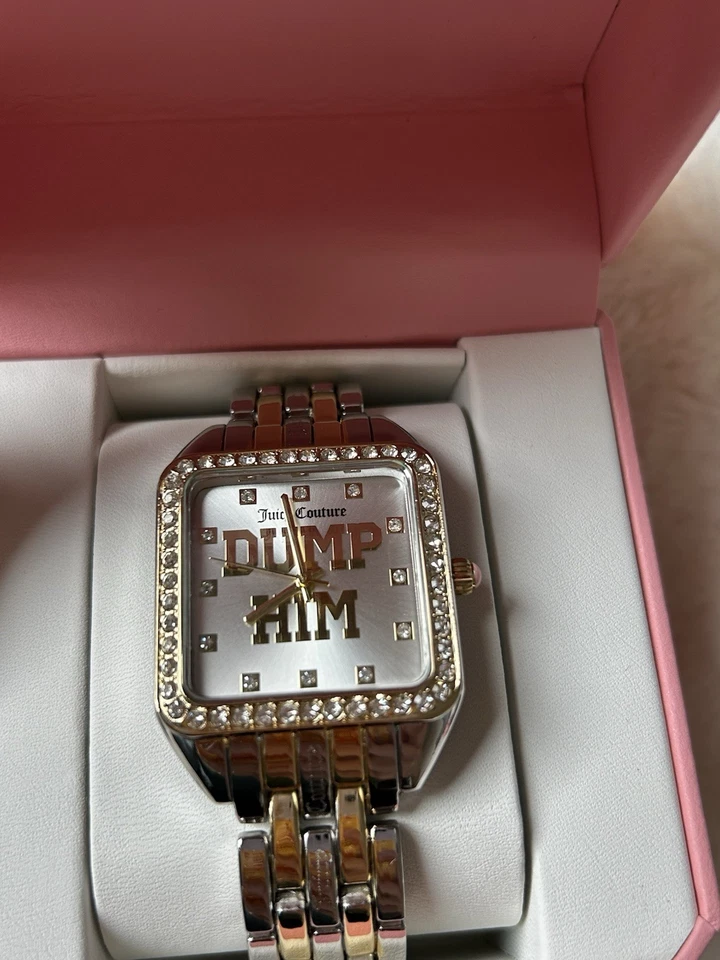 Juicy Couture 标志性 Dump Him 水钻镶嵌双色表带石英手表 32 毫米 — 第 2/4 张图片