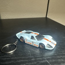 1967 Ford GT40 MK4 Gulf Keychain 1:64 Diecast Hot Wheels Matchbox Gift Race Car