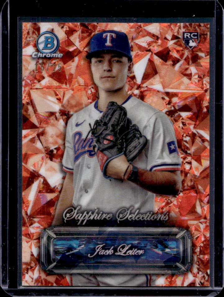2024 Bowman Chrome Sapphire Jack Leiter Selections RC Orange Refractor #16/25