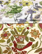 2 Pcs Vtg Decor Fabric 2012 HGTV Print Greeff...