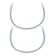 2Pcs Leather Handbag Handles, 50cm PU Shoulder Bag Straps Green, Silver 