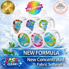 Yass Clean Fabric Softener 2L (60 Washes) – Long Lasting Fresh Scent, Gentle 2x 9.75 per litre