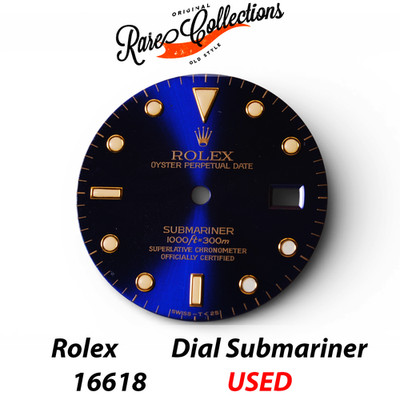 Guter Zustand Rolex Dial 16618 Gebraucht Submariner Zifferblatt Blau Selten Purple 166
