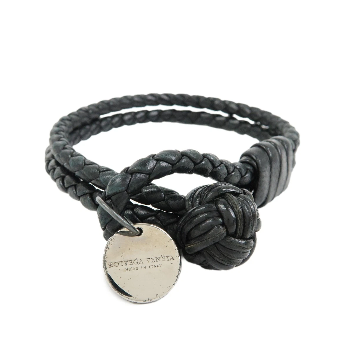 アクセサリー BOTTEGAVENETA Double Wrap Bracelet Black Bottega Veneta Leather Bracelet, Black, Double-Wrap Intrecciato
