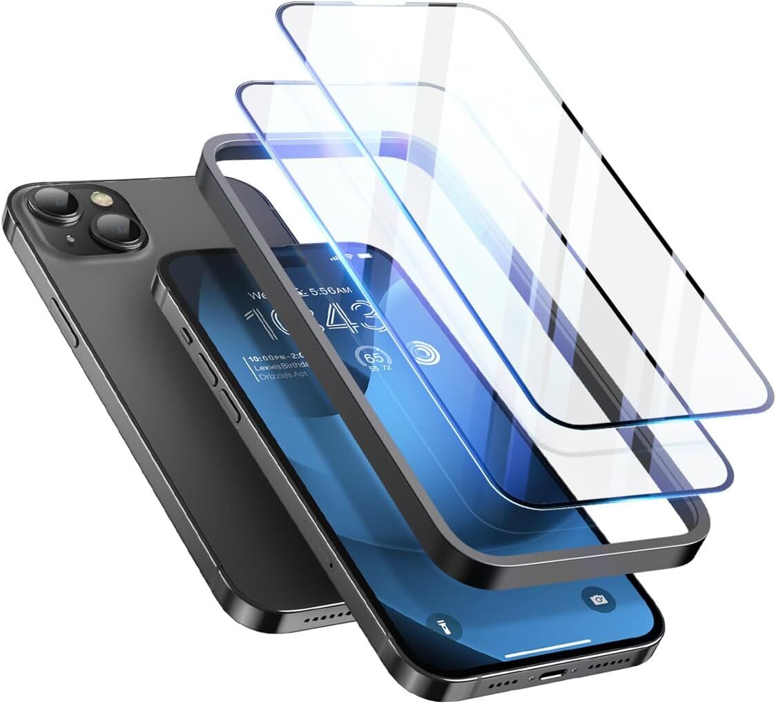 2.5D Screen Protector for iPhone 15 Plus, Bubble Free Anti-Scratch Tempered Glas