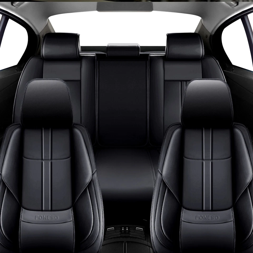 For Ford Car Seat Covers Full Set Leather Front Rear 5-Seaters Cushion Pad Mat - Image 4 of 4