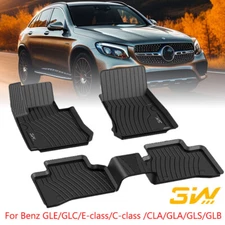 3W Floor Mats for Mercedes Benz All Weather Custom Fit Liner Black Non-Slip