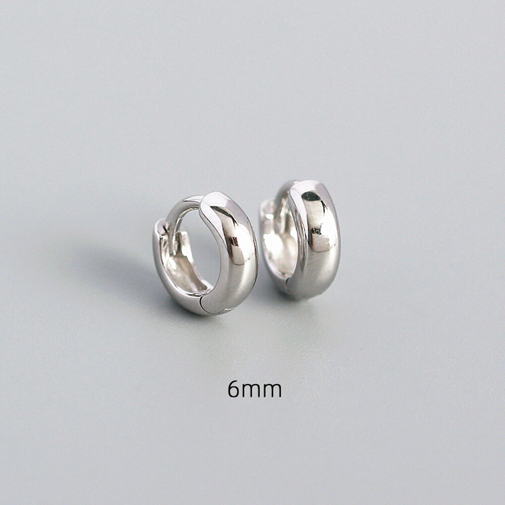 Echte 925 Sterling Silber Sleeper Ohrringe – Kleine Huggies Hoops, 10mm, Vintage Stil