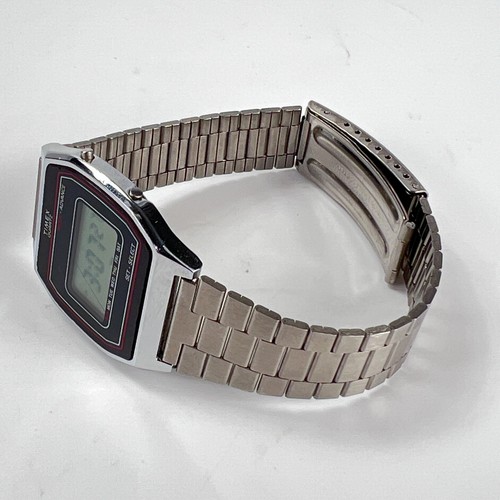 Timex Silver Toned Digital Watch K Cell LCD Display 34mm Cracked Crystal - Picture 5 of 10