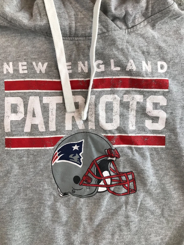 Sudadera con Capucha New England Patriots Para Hombre Pequeña Gris Pullover Bolsillos Suéter con Capucha NFL Foto 2 de 4