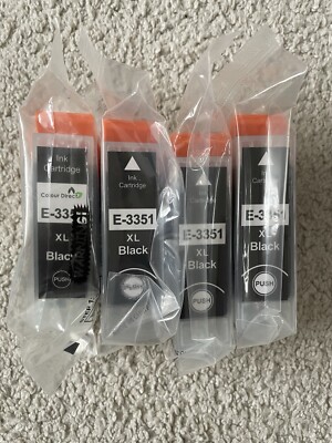 4 schwarze XL Tintenpatronen für Epson Expression Premium XP-530, XP-635, XP-7100